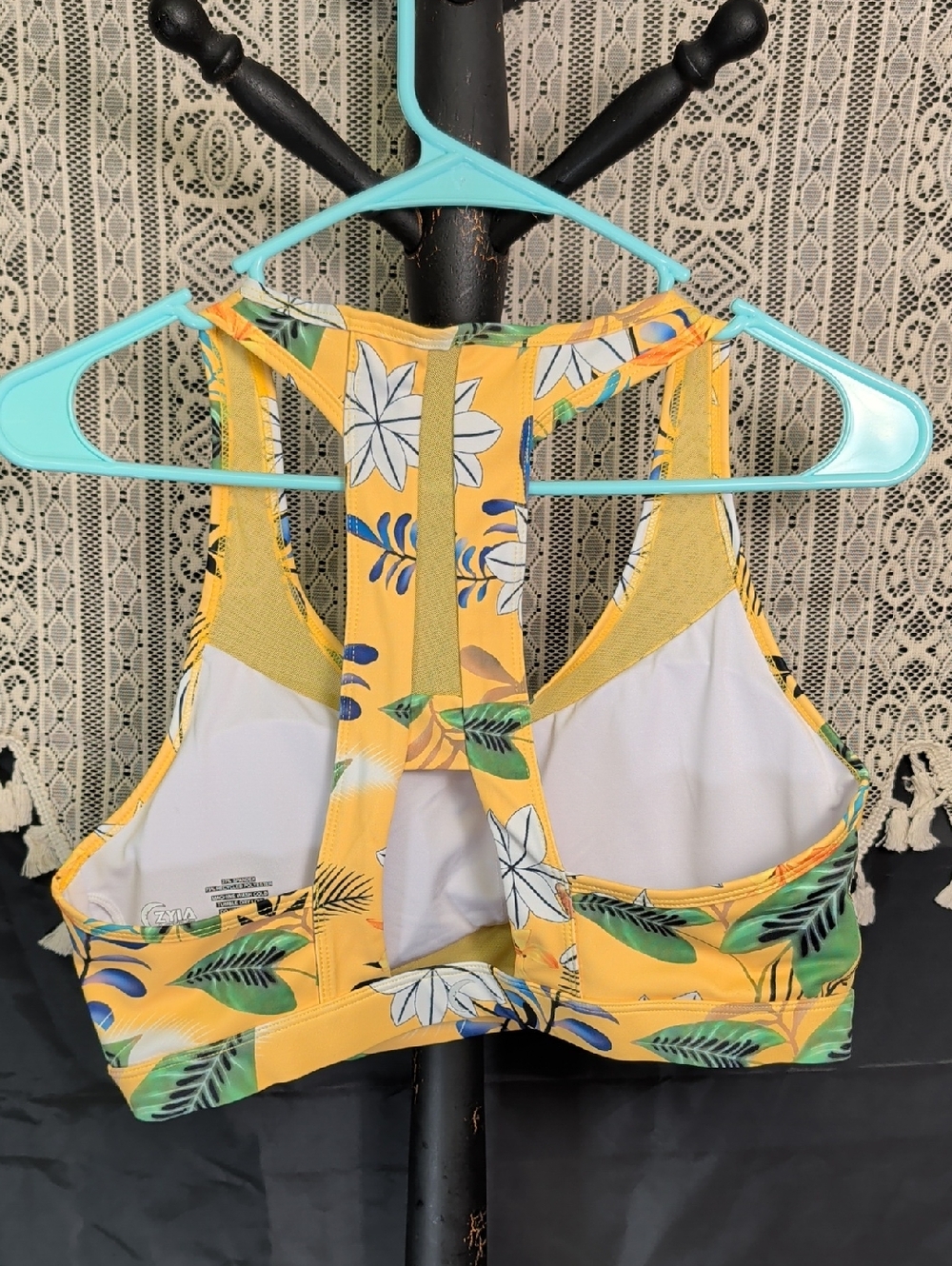 XL Zyia Active 2 Piece Athletic Outfit 16 18 Pants Sports Bra Floral Ladies - Picture 4 of 12